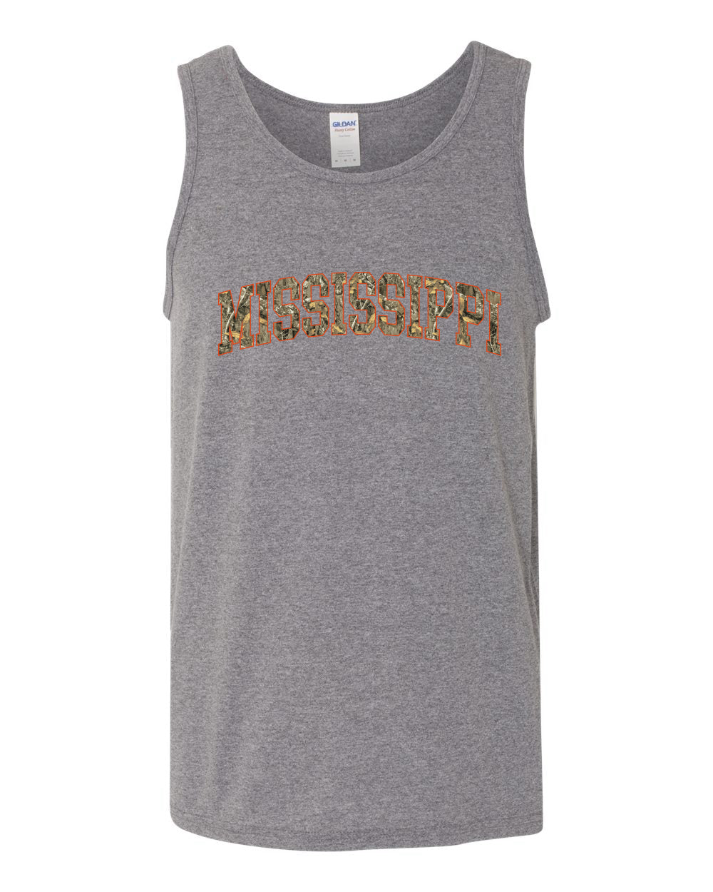 Mississippi  Camo Fill Orange Outline Sweater, Men Tank Top
