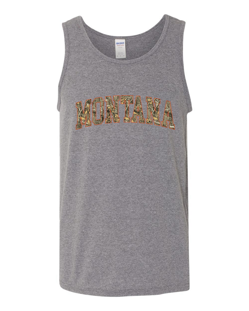 Montana  Camo Fill Orange Outline Sweater, Men Tank Top