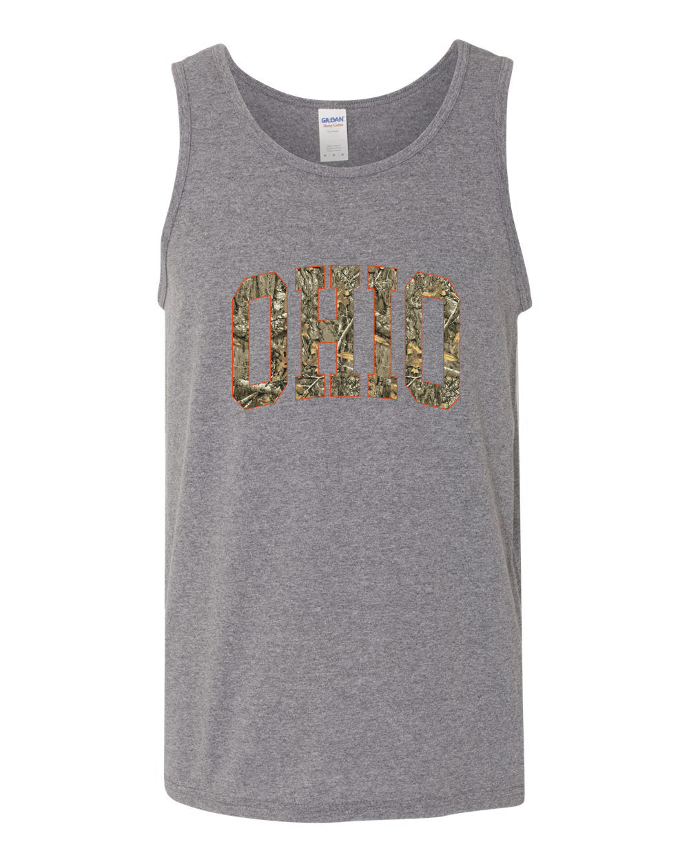 Ohio  Camo Fill Orange Outline Sweater, Men Tank Top