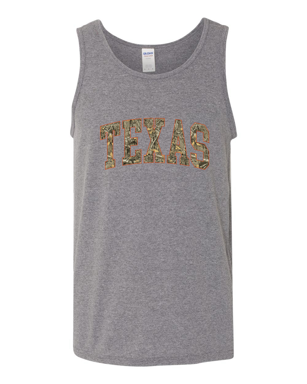 Texas  Camo Fill Orange Outline Sweater, Men Tank Top