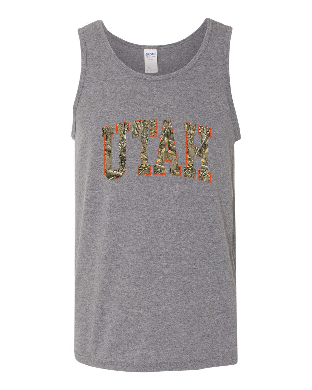 Utah  Camo Fill Orange Outline Sweater, Men Tank Top