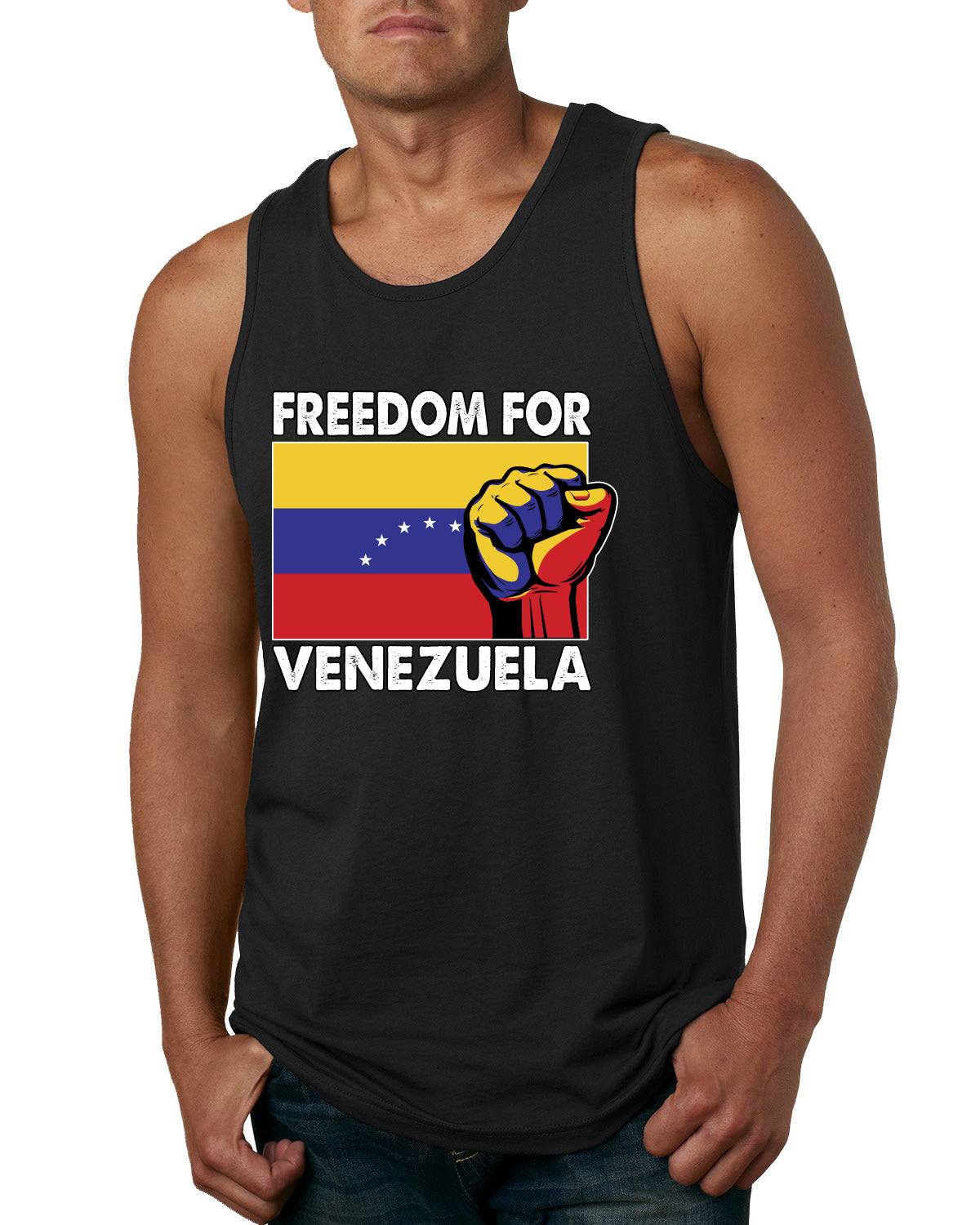 Freedom For Venezuelan Raised Fist Sweater, Men Tank Top