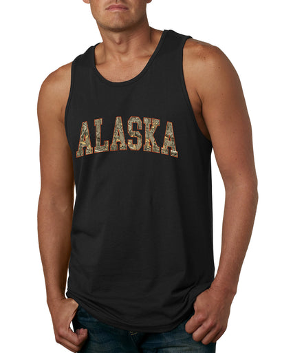 Alaska  Camo Fill Orange Outline Sweater, Men Tank Top