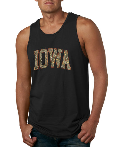 Iowa  Camo Fill Orange Outline Sweater, Men Tank Top