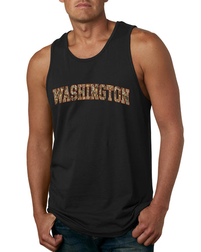 Washington  Camo Fill Orange Outline Sweater, Men Tank Top