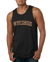 Wisconsin  Camo Fill Orange Outline Sweater, Men Tank Top