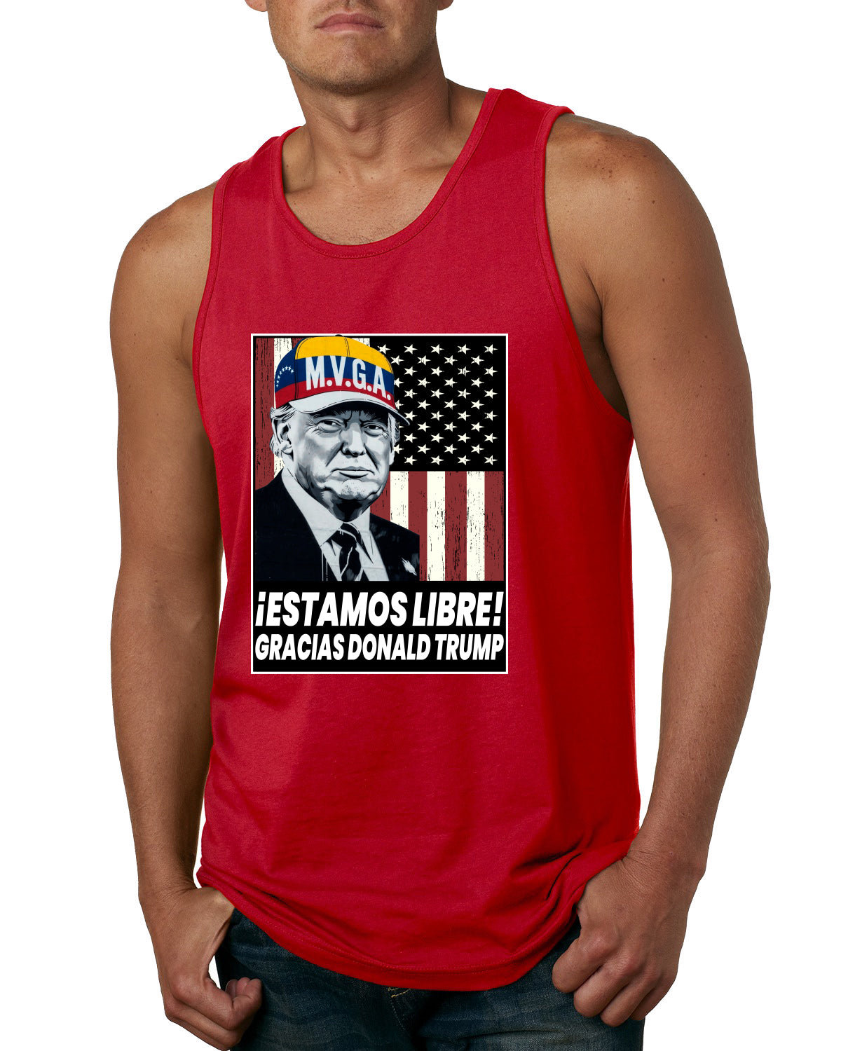 Estamos Libre, Gracias Donald Trump Make Venezuela Great Again Sweater, Men Tank Top