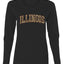 Illinois  Camo Fill Orange Outline Sweater, Womens Graphic Long Sleeve T-Shirt