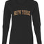 New York  Camo Fill Orange Outline Sweater, Womens Graphic Long Sleeve T-Shirt