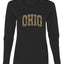 Ohio  Camo Fill Orange Outline Sweater, Womens Graphic Long Sleeve T-Shirt