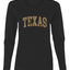 Texas  Camo Fill Orange Outline Sweater, Womens Graphic Long Sleeve T-Shirt