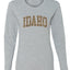 Idaho  Camo Fill Orange Outline Sweater, Womens Graphic Long Sleeve T-Shirt