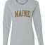 Maine  Camo Fill Orange Outline Sweater, Womens Graphic Long Sleeve T-Shirt