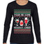 Pour Me Some Holiday Cheer Ugly Christmas Sweater Womens Graphic Long Sleeve T-Shirt