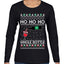 Ho Ho Ho Whole Bottle Wine Spirits Ugly Christmas Sweater Womens Graphic Long Sleeve T-Shirt