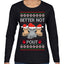 Better Not Pout, Cute Sad Santa Cats | Funny Ugly Christmas Sweater Womens Graphic Long Sleeve T-Shirt