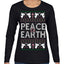 Peace On Earth Funny Xmas Cute Pink Angel Cross Ugly Christmas Sweater Womens Graphic Long Sleeve T-Shirt