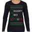 Naughty Nice Italian Funny Italians Italy Colors Ugly Christmas Sweater Womens Graphic Long Sleeve T-Shirt