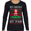 Best Christmas By Par Funny Santa Golfing Pun Sports Golf Ugly Christmas Sweater Womens Graphic Long Sleeve T-Shirt
