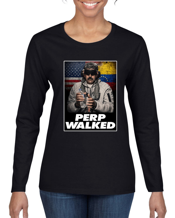 Venezuelan Dictator Maduro Captured Perp Walked Sweater, Womens Graphic Long Sleeve T-Shirt