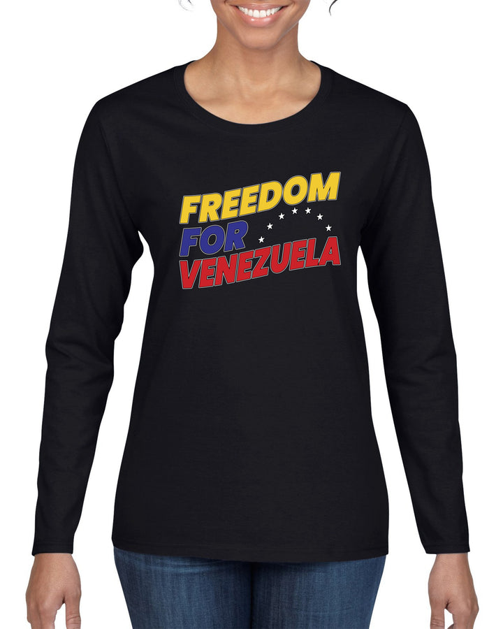 Freedom For Venezuelan Sweater, Womens Graphic Long Sleeve T-Shirt