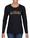 Alabama Camo Fill Orange Outline Sweater, Womens Graphic Long Sleeve T-Shirt