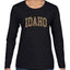 Idaho  Camo Fill Orange Outline Sweater, Womens Graphic Long Sleeve T-Shirt