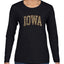 Iowa  Camo Fill Orange Outline Sweater, Womens Graphic Long Sleeve T-Shirt