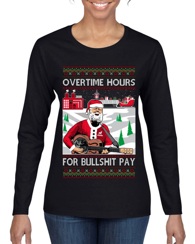 Overtime Hours Rich Men North of Richmond Ugly Christmas Sweater Womens Graphic Long Sleeve T-Shirt