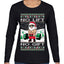 No Lift No Gift Fitness Workout Santa Ugly Christmas Sweater Womens Graphic Long Sleeve T-Shirt