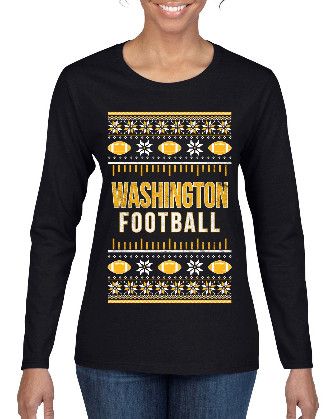 City of Washington DC American Football Fantasy Fan Ugly Christmas Sweater Unisex Crewneck Sweatshirt