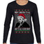 Sleepy Joe Merry Xmas To All And All A Good Night Ugly Christmas Sweater Womens Graphic Long Sleeve T-Shirt