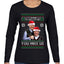 Beginning To Look Like You Miss Us Trump Carlson 24 Ugly Christmas Sweater Womens Graphic Long Sleeve T-Shirt