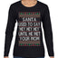 Santa Used To Say Hey Until He Met Your Mom Ugly Christmas Sweater Womens Graphic Long Sleeve T-Shirt