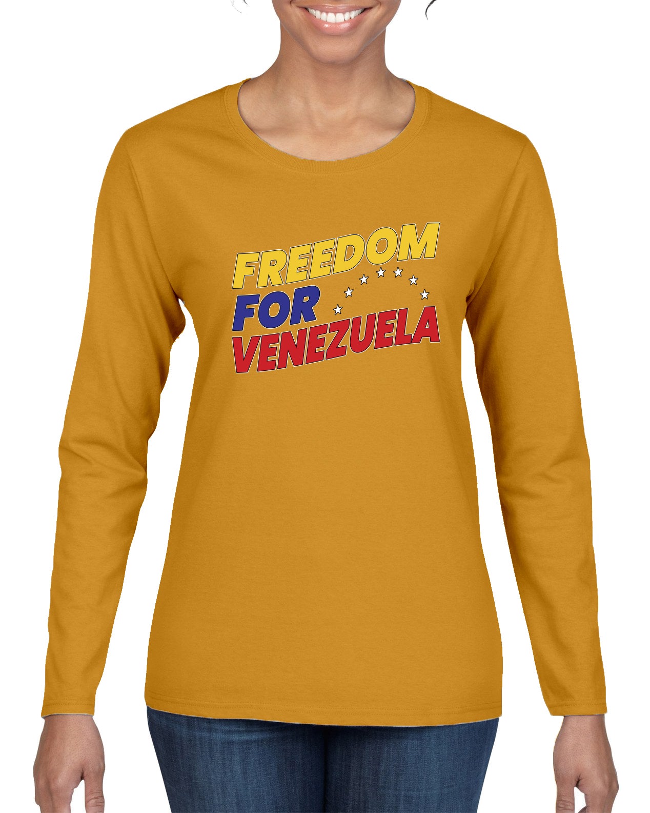 Freedom For Venezuelan Sweater, Womens Graphic Long Sleeve T-Shirt