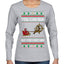 You Can Run But You Can't Hide Santa Sleigh Reindeer Ugly Christmas Sweater Womens Graphic Long Sleeve T-Shirt