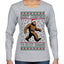 Merry Christmas Ya Filthy Humans Funny Sasquatch Bigfoot Ugly Christmas Sweater Womens Graphic Long Sleeve T-Shirt