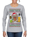 Arriba Abajo Al Centro Pa'Dentro Cheers to Health Salud Ugly Christmas Sweater Womens Graphic Long Sleeve T-Shirt
