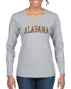 Alabama Camo Fill Orange Outline Sweater, Womens Graphic Long Sleeve T-Shirt