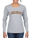 Arkansas  Camo Fill Orange Outline Sweater, Womens Graphic Long Sleeve T-Shirt