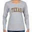 Texas  Camo Fill Orange Outline Sweater, Womens Graphic Long Sleeve T-Shirt