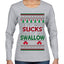 This Ugly Sweater Sucks But I Swallow Ugly Christmas Sweater Womens Graphic Long Sleeve T-Shirt
