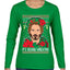 It's Keanu Wreaths Ugly Christmas Sweater Womens Graphic Long Sleeve T-Shirt