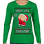 Ugly Ass Sweater Funny Santa Claus Butt Xmas Ugly Christmas Sweater Womens Graphic Long Sleeve T-Shirt