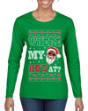 Where My Ho's At? Ugly Christmas Sweater Womens Graphic Long Sleeve T-Shirt