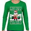 No Lift No Gift Fitness Workout Santa Ugly Christmas Sweater Womens Graphic Long Sleeve T-Shirt