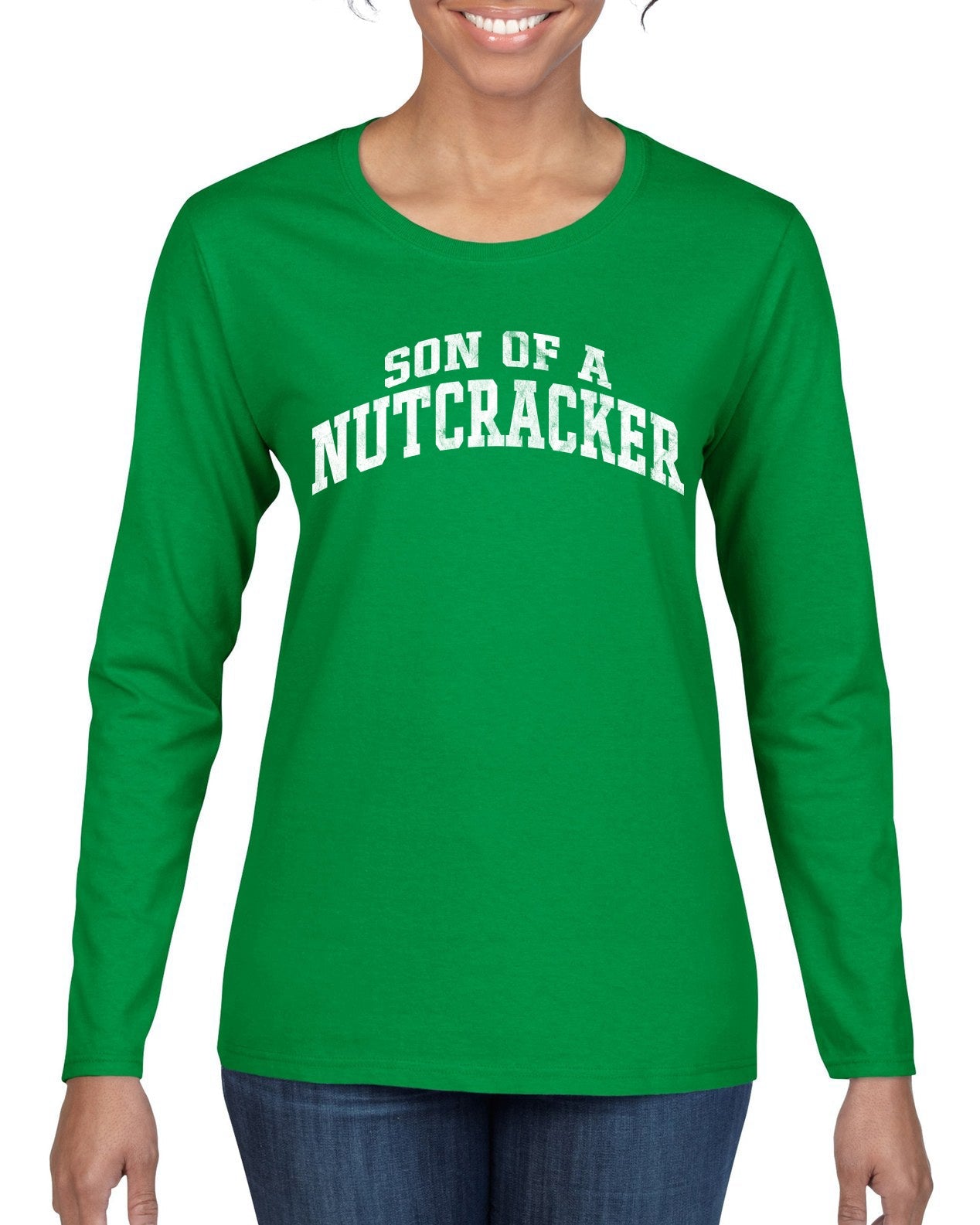 Vintage Movie Quote Son Of A Nutcracker Christmas Womens Graphic Long Sleeve T-Shirt