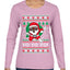 Yo Yo Yo Black Santa Ugly Christmas Sweater Womens Graphic Long Sleeve T-Shirt