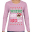 Where My Ho's At? Ugly Christmas Sweater Womens Graphic Long Sleeve T-Shirt