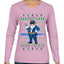 Santa Backs The Blue Pro Police Santa Claus Ugly Christmas Sweater Womens Graphic Long Sleeve T-Shirt